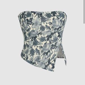 BNWT: Jacquard Floral Split Tube Top
